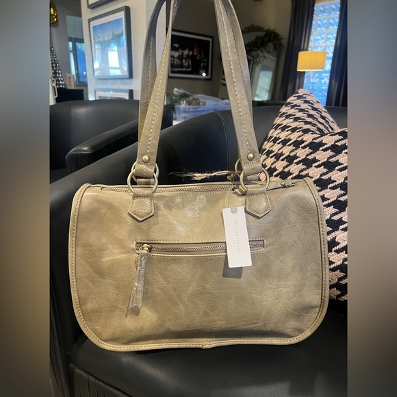 Anthropologie Antik Kraft Vegan Leather Large Crossbody Bag in Moss NWT - Picture 2 of 9